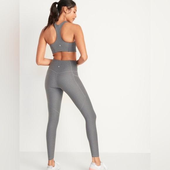 NWT! Heather Gray High-Waisted PowerSoft 7/8-Length Side-Pocket Leggings Large🏋️ - Picture 1 of 10